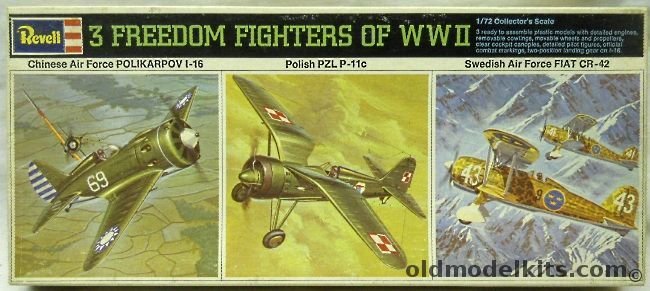 Revell 1/72 3 Freedom Fighters Of WWII Chinese I-16 / Polish P-11 / Swedish CR-42, H678-130 plastic model kit